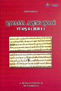 Rapanna Arung Riole VT 125 A (Jilid I)