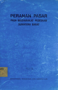 Peranan Pasar Pada Masyarakat Pedesaan Sumatera Barat