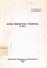 Sistem Pemerintahan Tradisional di Bali